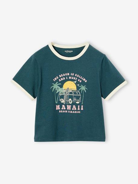 T-shirt esprit collège fille écru+encre - vertbaudet enfant 