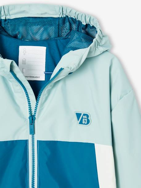 Blouson garçon coupe-vent colorblock bleu moyen+kaki+vert d'eau - vertbaudet enfant 