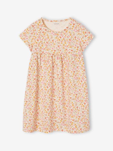 Ensemble fille robe + gilet mauve+rose+rose imprimé - vertbaudet enfant 