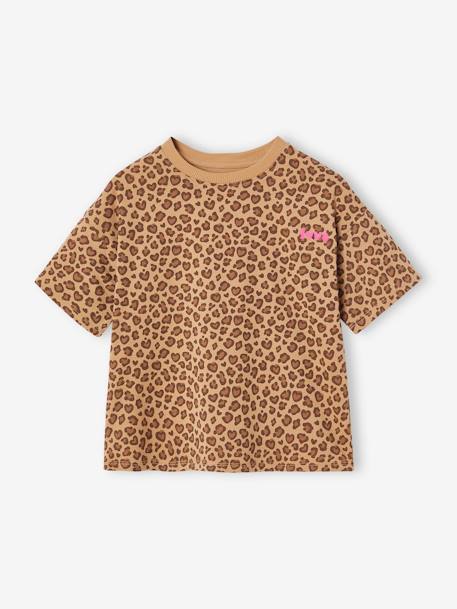 Short-sleeved printed T-shirt for girls anthracite+beige+pale yellow+sandy beige+vanilla - vertbaudet enfant 