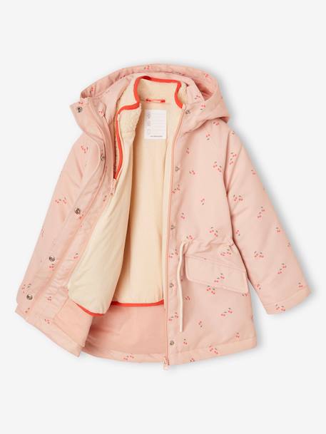 3-in-1 girls' parka pale pink - vertbaudet enfant 