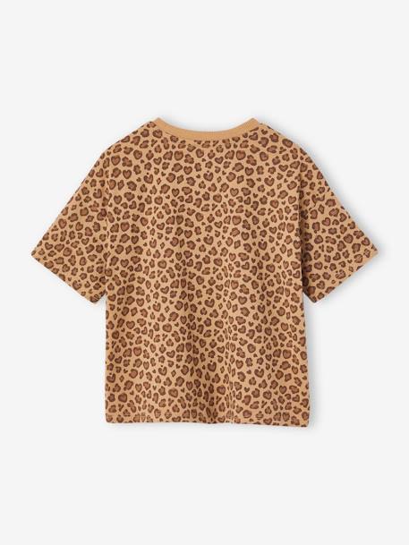 Short-sleeved printed T-shirt for girls anthracite+beige+pale yellow+sandy beige+vanilla - vertbaudet enfant 