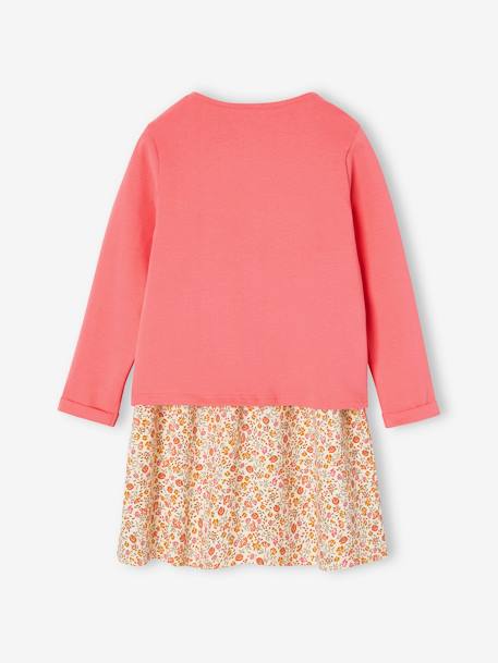Ensemble fille robe + gilet mauve+rose+rose imprimé - vertbaudet enfant 