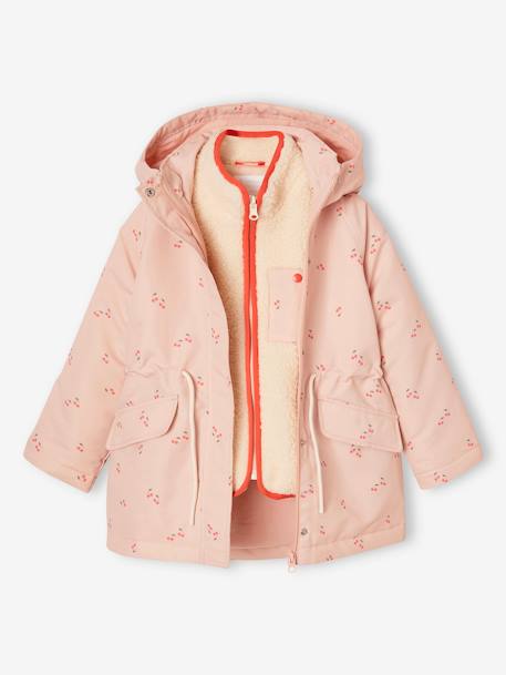 3-in-1 girls' parka pale pink - vertbaudet enfant 