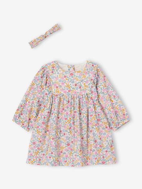 Dress & Headband Set for Babies multicoloured - vertbaudet enfant 