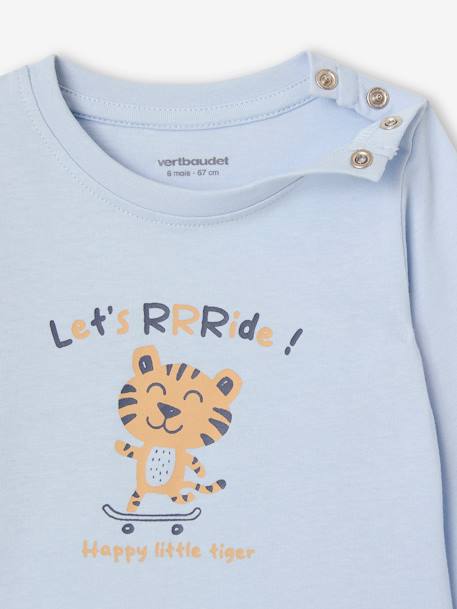 Pack of 2 baby short-sleeved t-shirts sky blue - vertbaudet enfant 