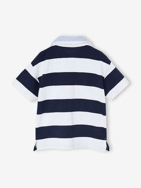 Polo rayé double col rayé bleu - vertbaudet enfant 