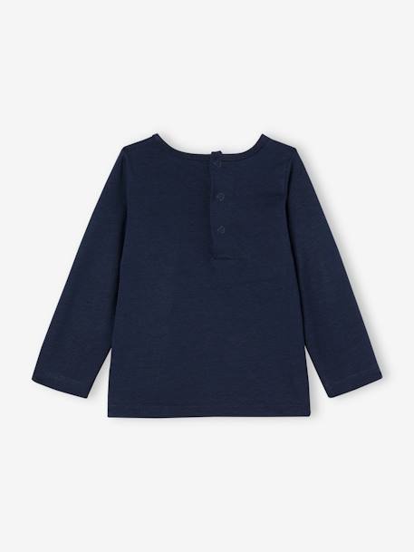 Pack of 3 long-sleeved t-shirts for girls - BASICS ecru+striped red - vertbaudet enfant 