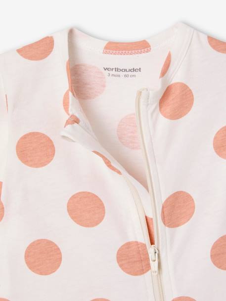 Lot de 3 pyjamas bébé en jersey ouverture zippée BASICS bleu chambray+blush+cappuccino - vertbaudet enfant 