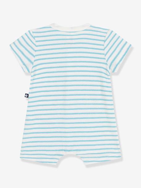 Combicourte bébé en éponge rayée bébé bleu - vertbaudet enfant 