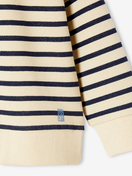 Striped hooded sweatshirt for boys navy blue - vertbaudet enfant 