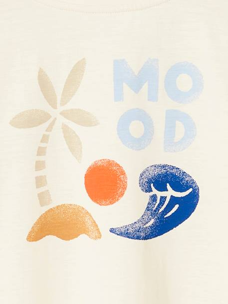 T-shirt garçon maxi motif dos écru+vert sauge - vertbaudet enfant 