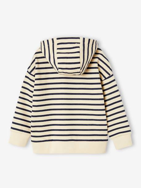 Striped hooded sweatshirt for boys navy blue - vertbaudet enfant 