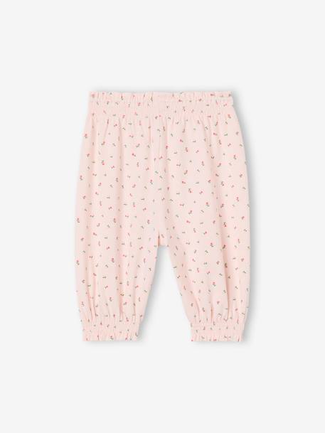 Floral print baby trousers pale pink - vertbaudet enfant 