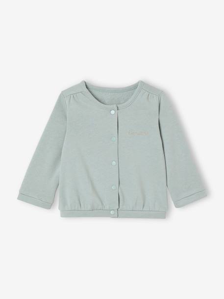 Ensemble bébé fille 3 pièces robe cardigan bandeau bleu grisé+corail+vieux rose - vertbaudet enfant 