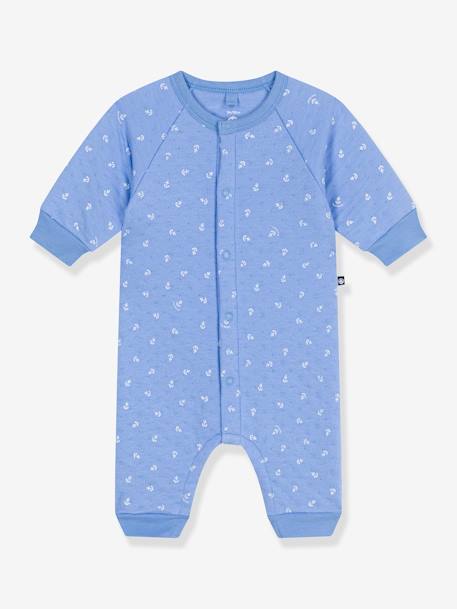 Long Sleeve Jumpsuit for Babies, Small Anchors Print, PETIT BATEAU blue - vertbaudet enfant 