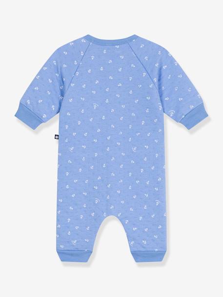 Long Sleeve Jumpsuit for Babies, Small Anchors Print, PETIT BATEAU blue - vertbaudet enfant 