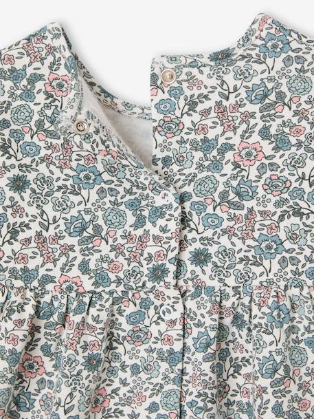 Ensemble bébé fille 3 pièces robe cardigan bandeau bleu grisé+corail+vieux rose - vertbaudet enfant 