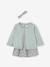 Ensemble bébé fille 3 pièces robe cardigan bandeau bleu grisé+corail+vieux rose - vertbaudet enfant 