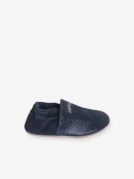 Chaussons bébé cuir souple blanc imprimé+bleu nuit+lot rose+or+rose imprimé+rose poudré - vertbaudet enfant 