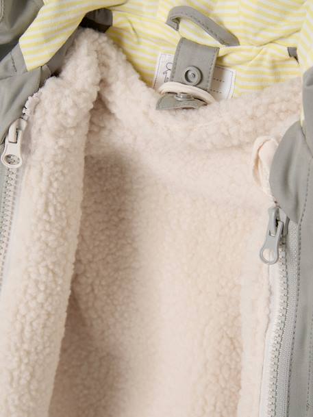 3-in-1 mid-season baby parka with detachable sherpa gilet sage green - vertbaudet enfant 