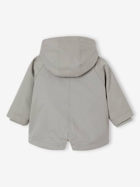 3-in-1 mid-season baby parka with detachable sherpa gilet sage green - vertbaudet enfant 
