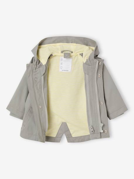 3-in-1 mid-season baby parka with detachable sherpa gilet sage green - vertbaudet enfant 