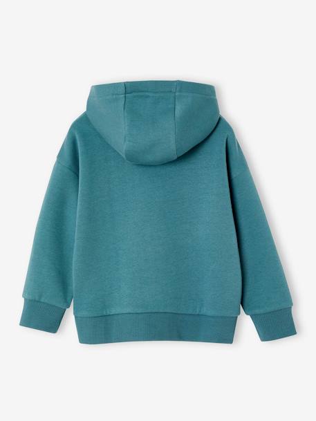 Hoodie with Motif on Chest for Boys, Basics orange+petrol blue - vertbaudet enfant 