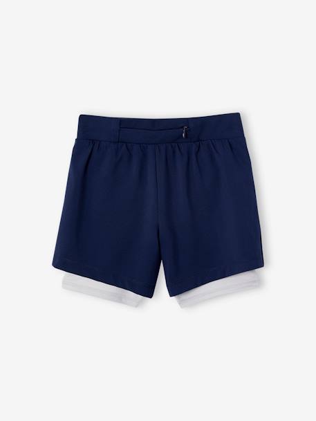 Short fille sport 2 en 1 matière technique corail+marine - vertbaudet enfant 