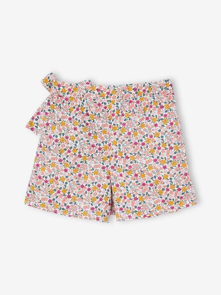 Jupe-short fille imprimée écru+vert d'eau - vertbaudet enfant 