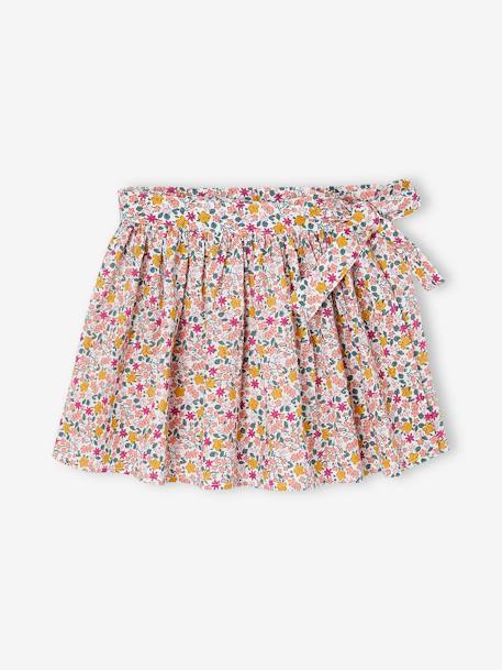 Jupe-short fille imprimée écru+vert d'eau - vertbaudet enfant 