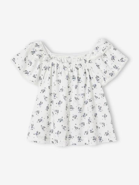 Blouse Imprimée fleurs fille blanc - vertbaudet enfant 