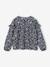 Floral print frill blouse for girls ecru+navy blue+printed white - vertbaudet enfant 