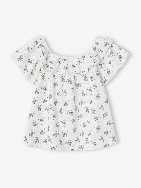 Blouse Imprimée fleurs fille blanc - vertbaudet enfant 