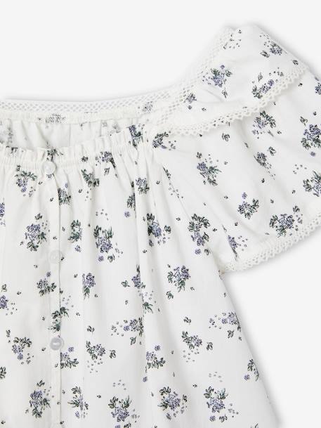 Blouse Imprimée fleurs fille blanc - vertbaudet enfant 