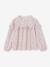 Floral print frill blouse for girls ecru+navy blue+printed white - vertbaudet enfant 