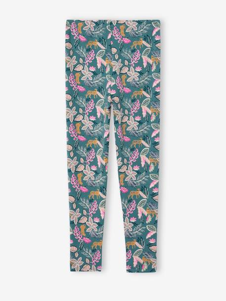 Printed Leggings for Girls almond green+aqua green+ink blue+printed green - vertbaudet enfant 