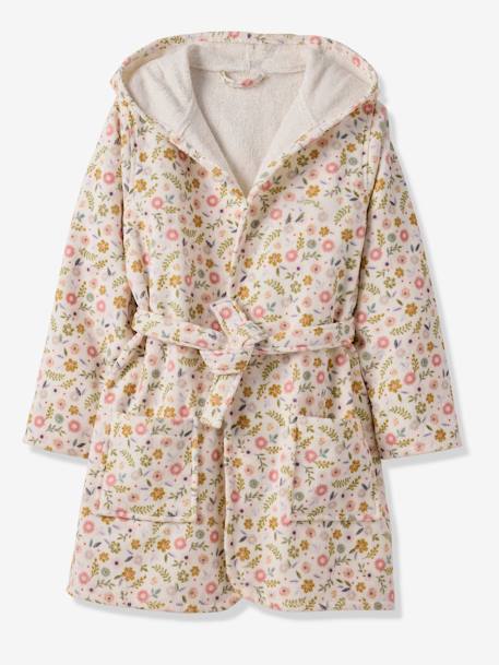 Bathrobe with Recycled Cotton for Children, Little Unicorn printed white - vertbaudet enfant 