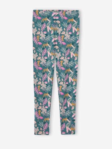 Printed Leggings for Girls almond green+aqua green+ink blue+printed green - vertbaudet enfant 