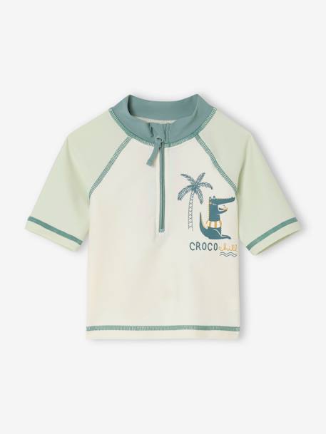 Swim Set: UV-Protection T-Shirt, Shorts & Bucket Hat for Babies mint green - vertbaudet enfant 