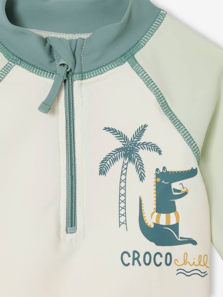 Swim Set: UV-Protection T-Shirt, Shorts & Bucket Hat for Babies mint green - vertbaudet enfant 