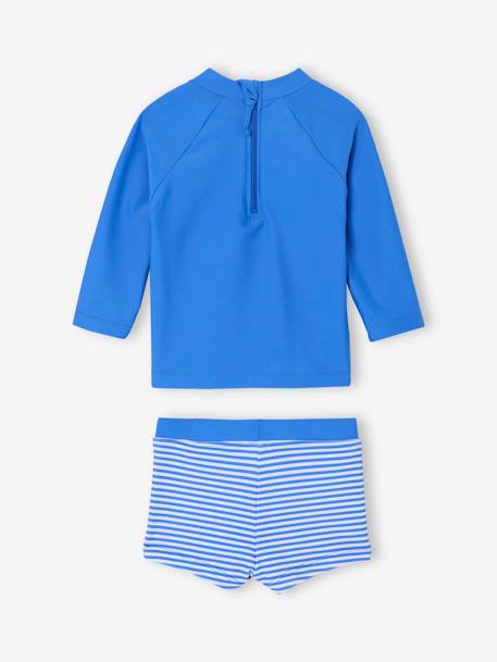 Ensemble de bain bébé T-shirt anti-UV + shorty bleu - vertbaudet enfant 