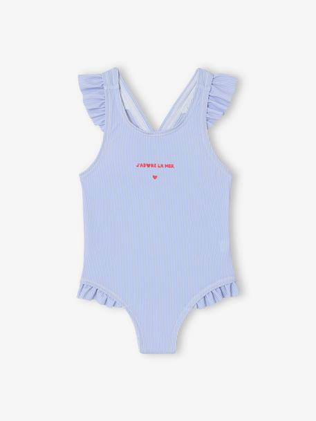 Striped Swimsuit for Baby Girls blue - vertbaudet enfant 