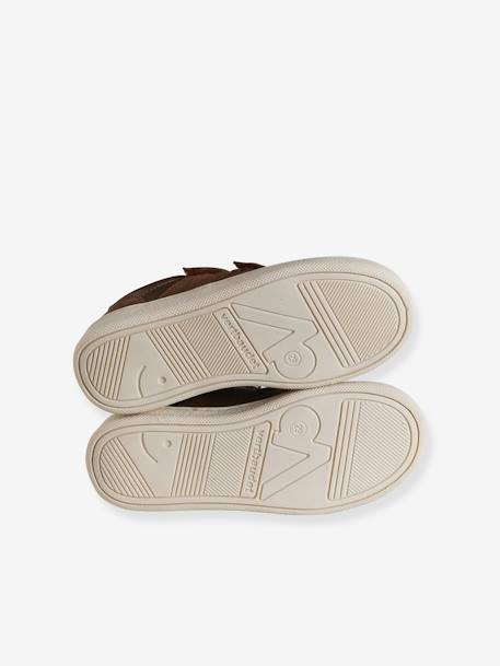 Leather Hook-&-Loop Trainers for Children, Designed for Autonomy brown - vertbaudet enfant 
