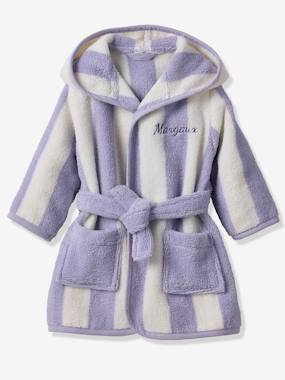 -Striped Baby Dressing Gown with Recycled Cotton, TRANSAT Family Capsule Collection 