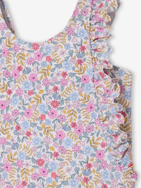 One-Piece Swimsuit for Girls ecru - vertbaudet enfant 