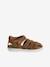 Leather Hook-&-Loop Sandals for Children, Designed for Autonomy camel - vertbaudet enfant 