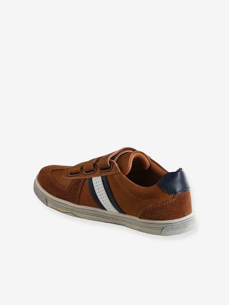 Tennis enfant garçon synthétique à scratchs marron+NAVY - vertbaudet enfant 