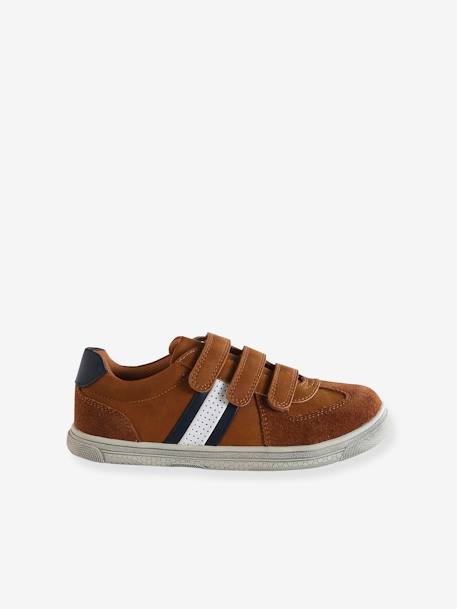 Tennis enfant garçon synthétique à scratchs marron+NAVY - vertbaudet enfant 