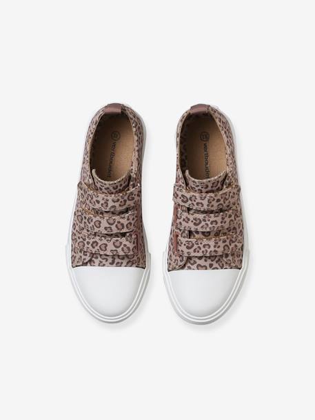 Baskets scratchées toile imprimée enfant beige imprimé+rose imprimé - vertbaudet enfant 